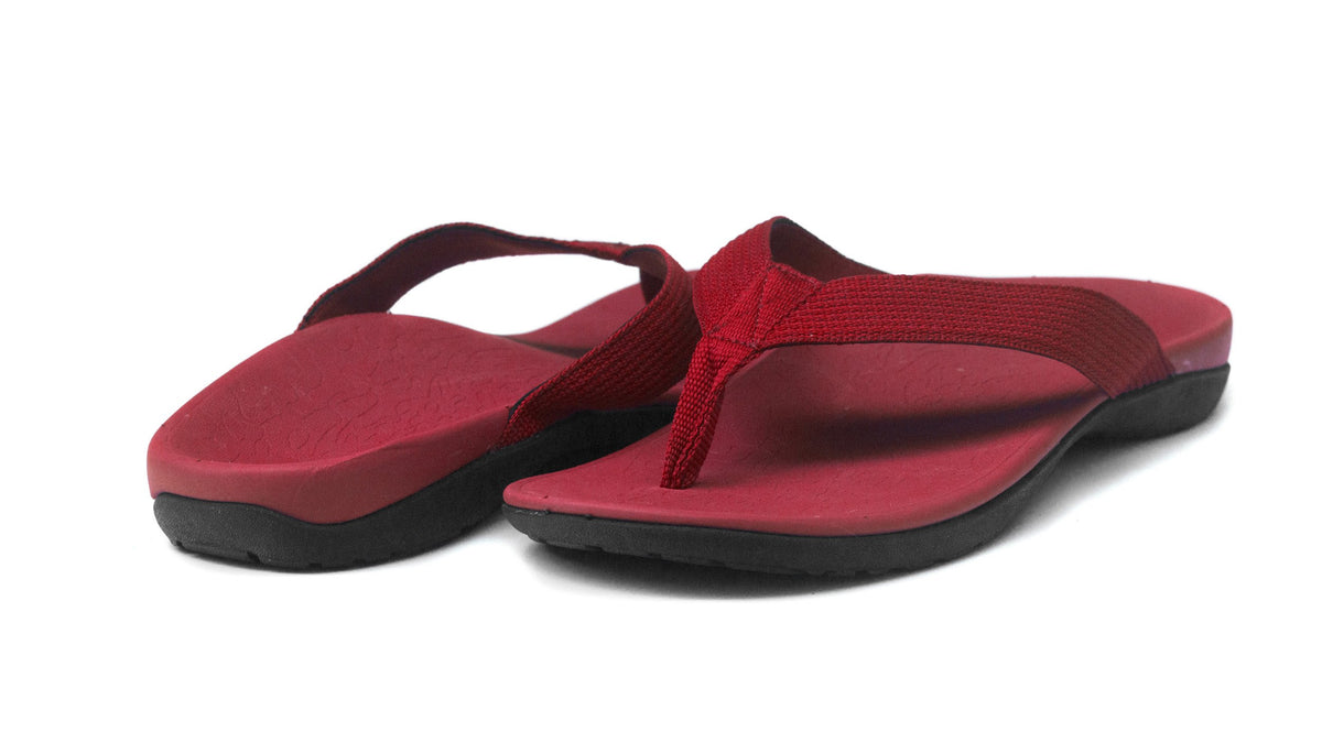 Axign Premium Orthotic Flip Flops – Red