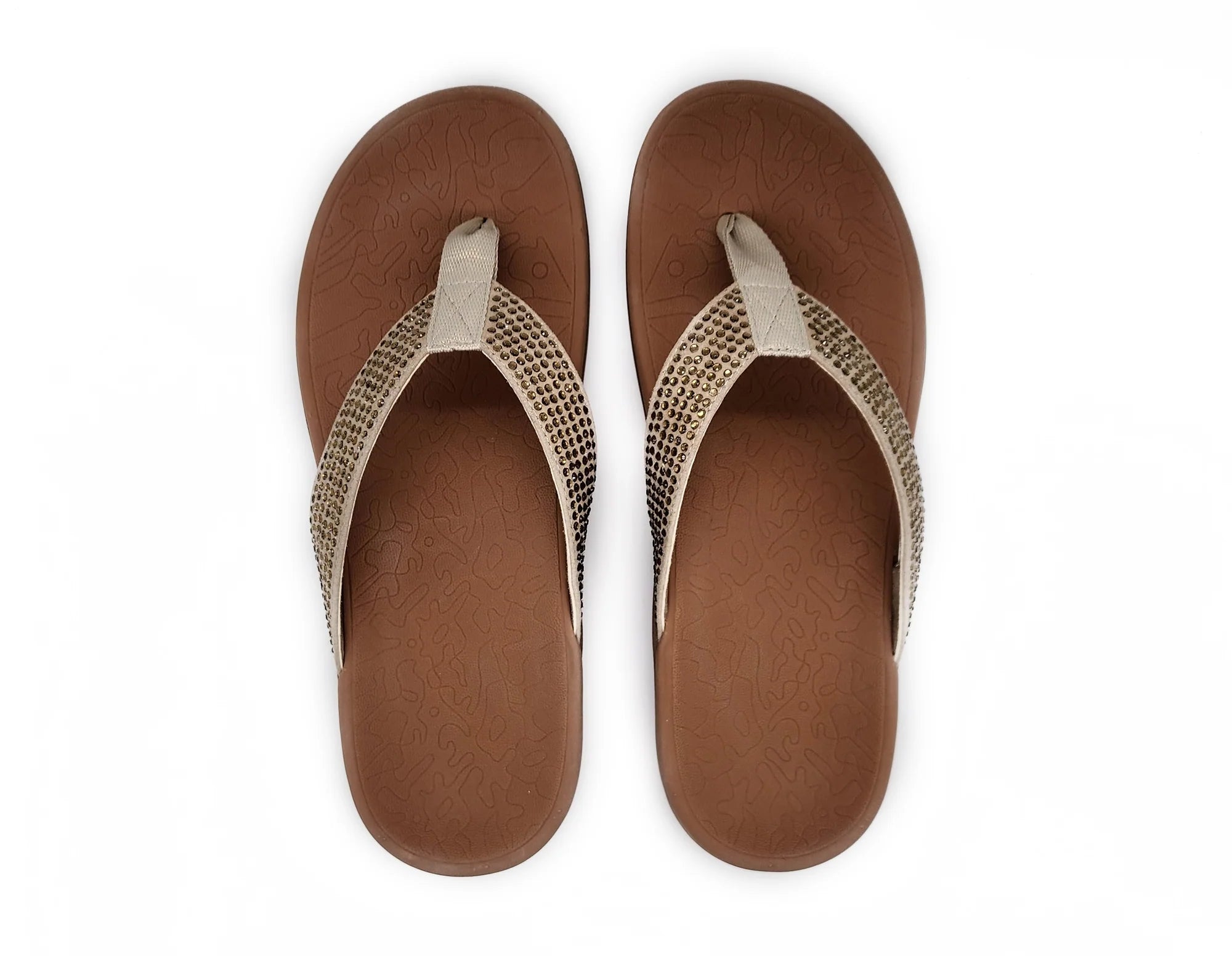 Axign Premium Bling Orthotic Thongs - Sand