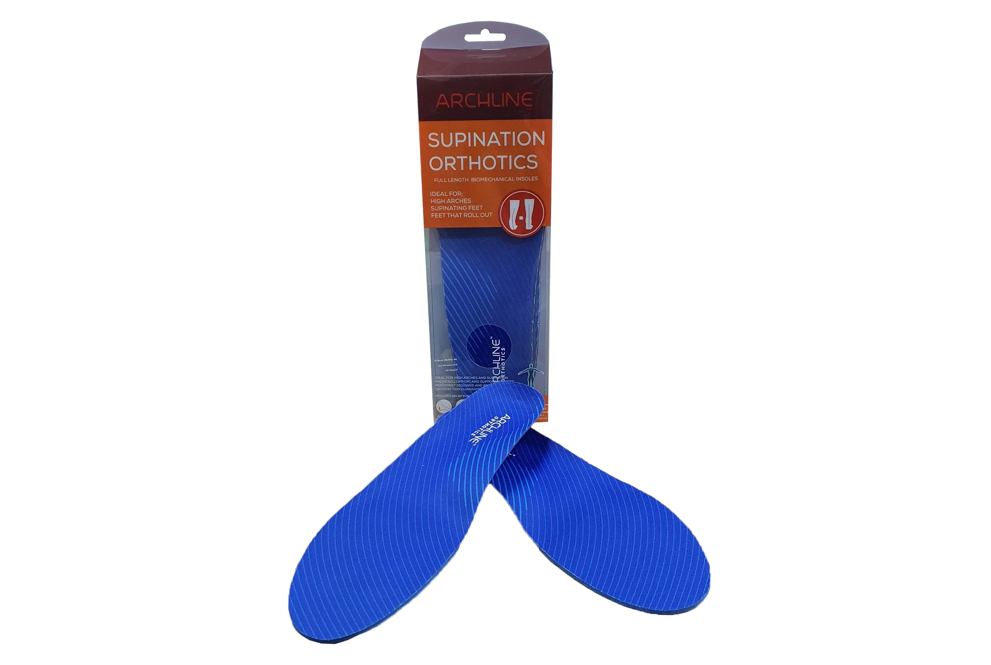 Archline Supination (High Arch) Orthotic Insoles – Full Length (Unisex) Plantar Fasciitis