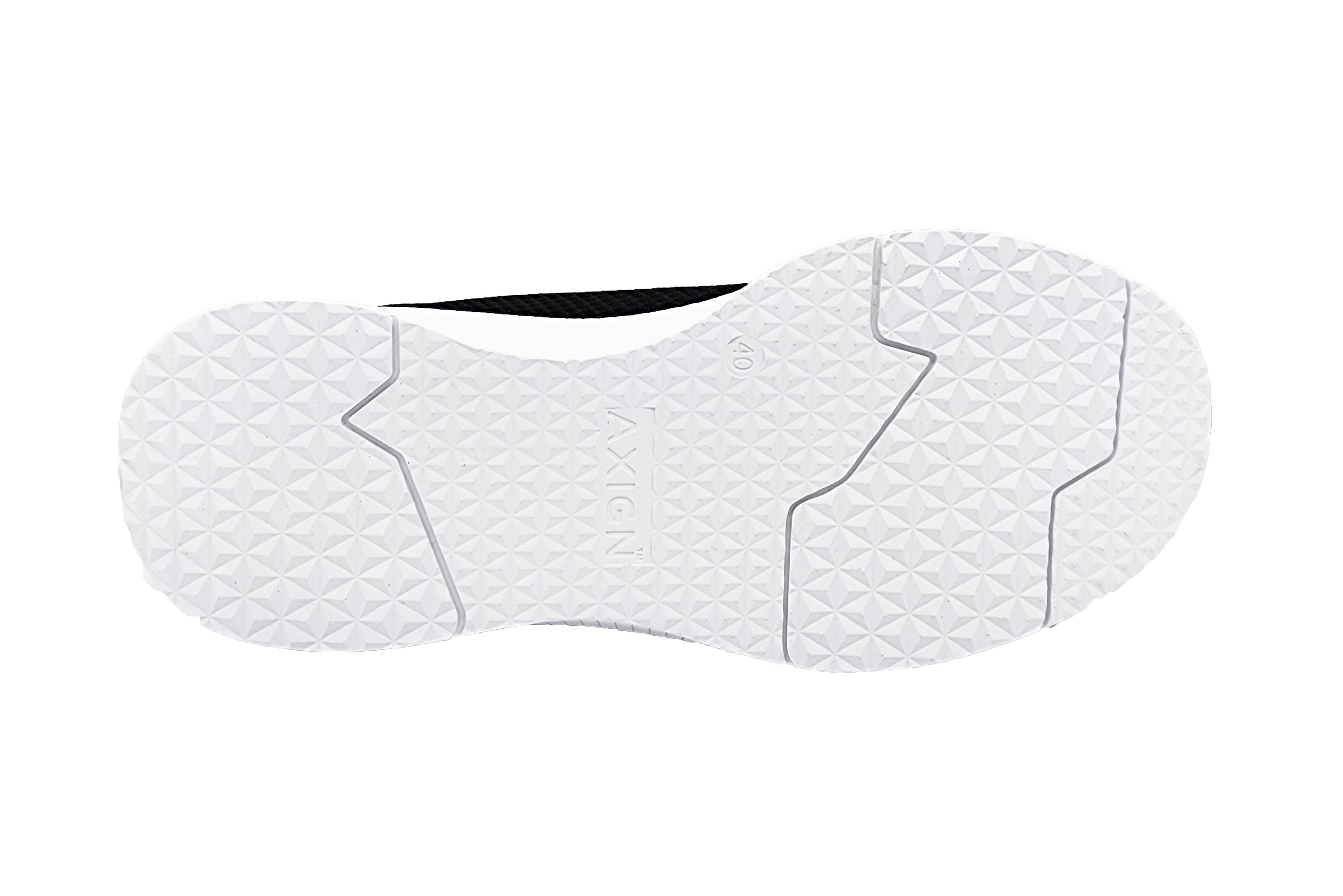 Axign River Lightweight Casual Orthotic Shoe - Black with White Sole