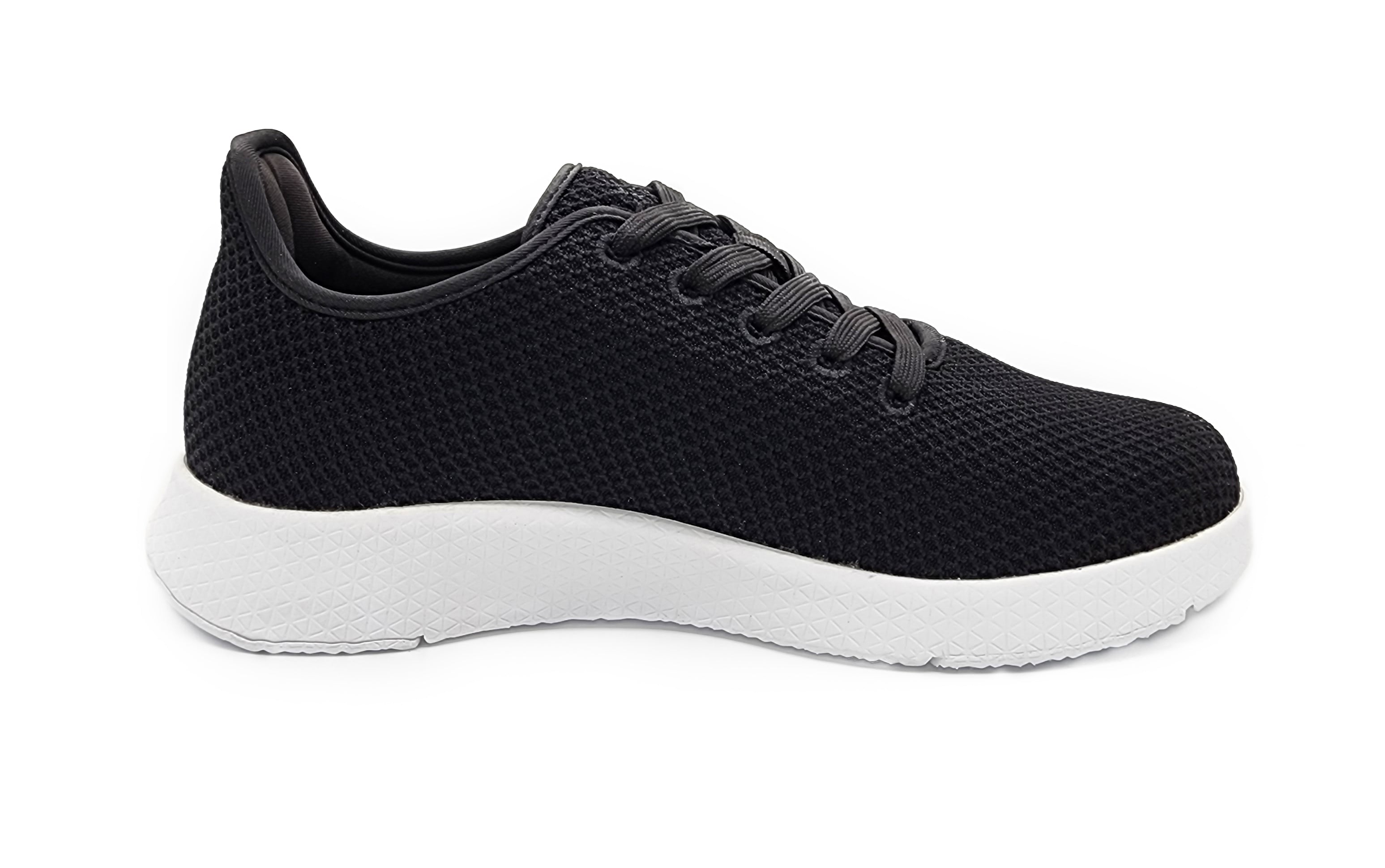 Axign River Lightweight Casual Orthotic Shoe - Black with White Sole
