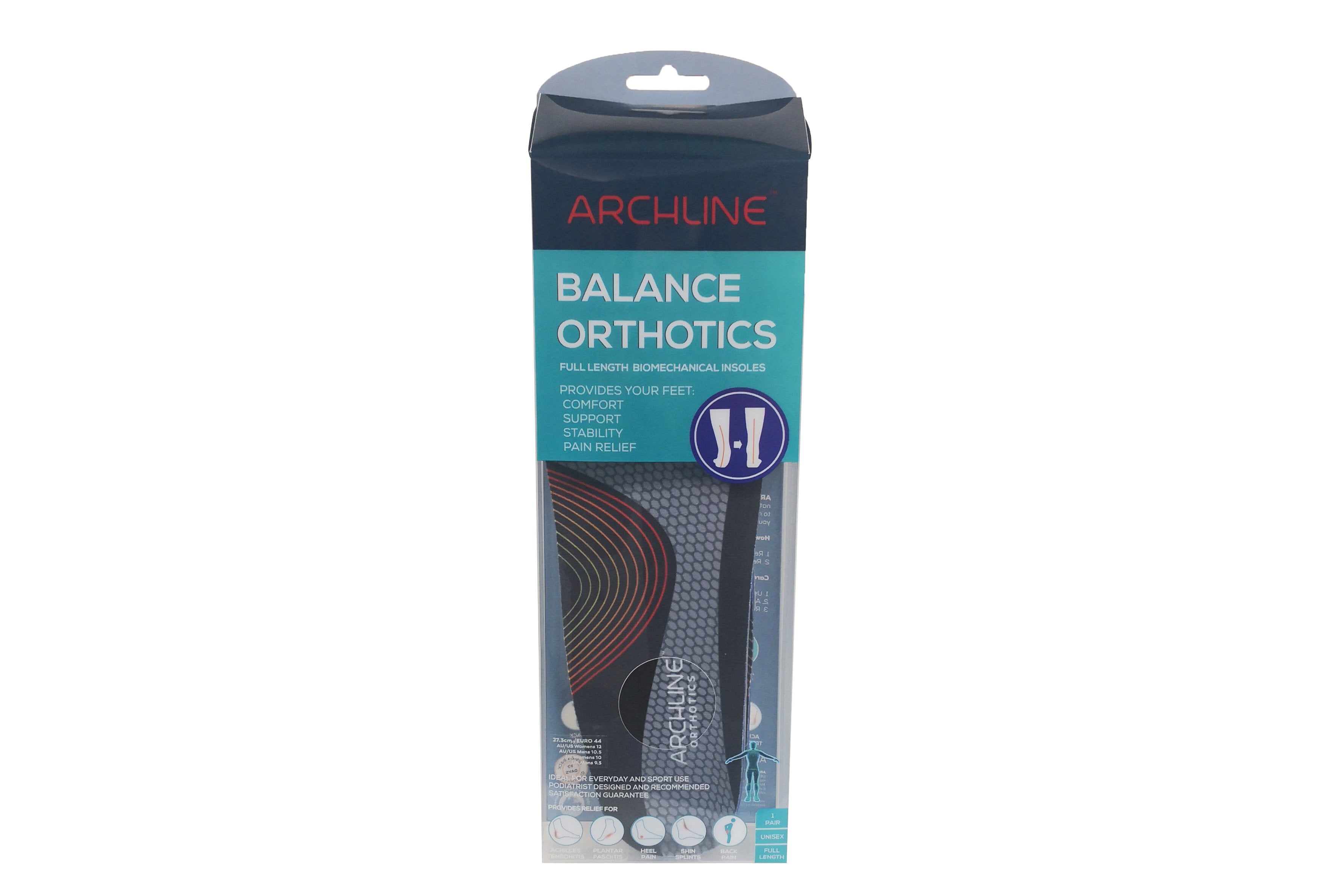 Archline Orthotic Insoles Balance – Full Length (Unisex) Plantar Fasciitis Foot Pain Relief