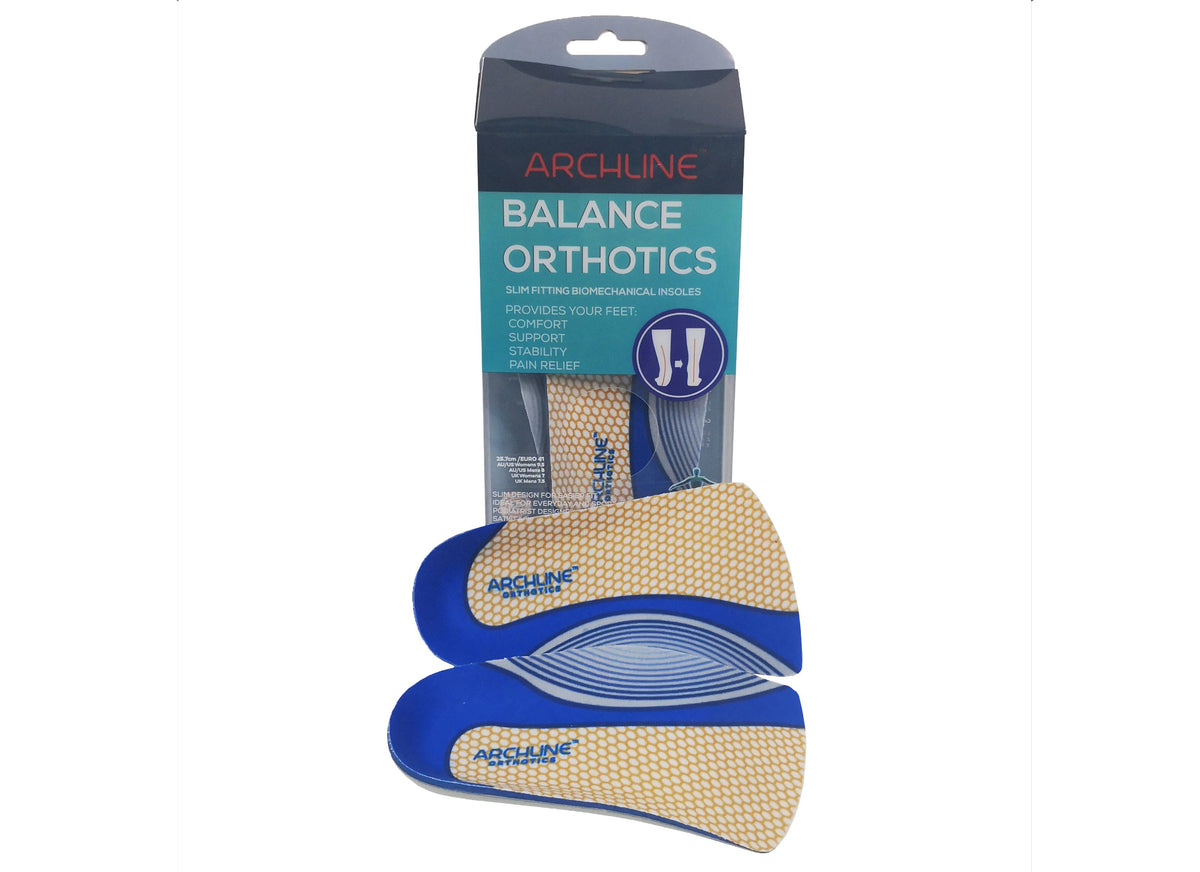 Archline Orthotic Insoles Slimline 3/4 Length (Unisex) Plantar Fasci