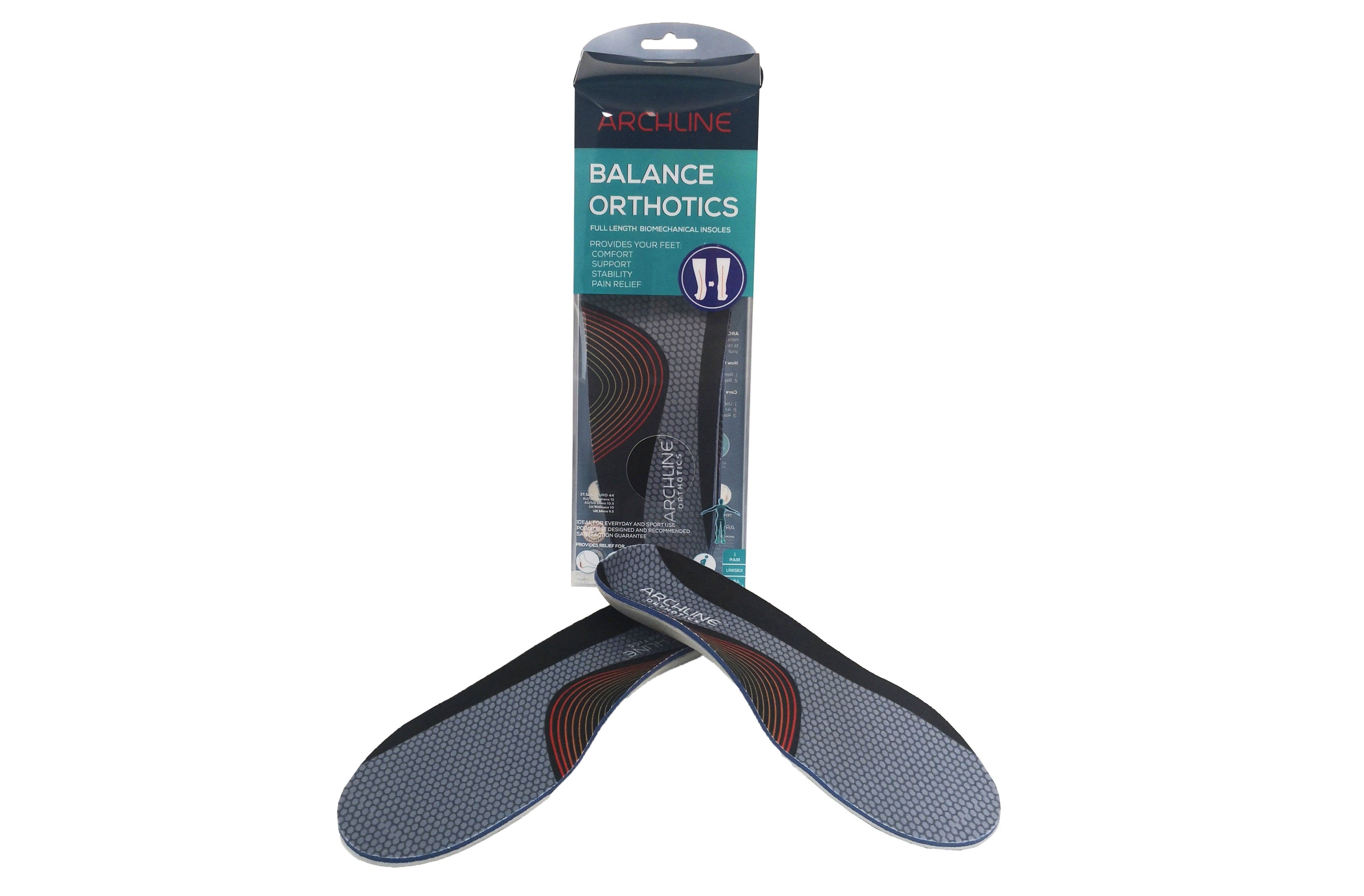 Archline Orthotic Insoles Balance – Full Length (Unisex) Plantar Fasciitis Foot Pain Relief