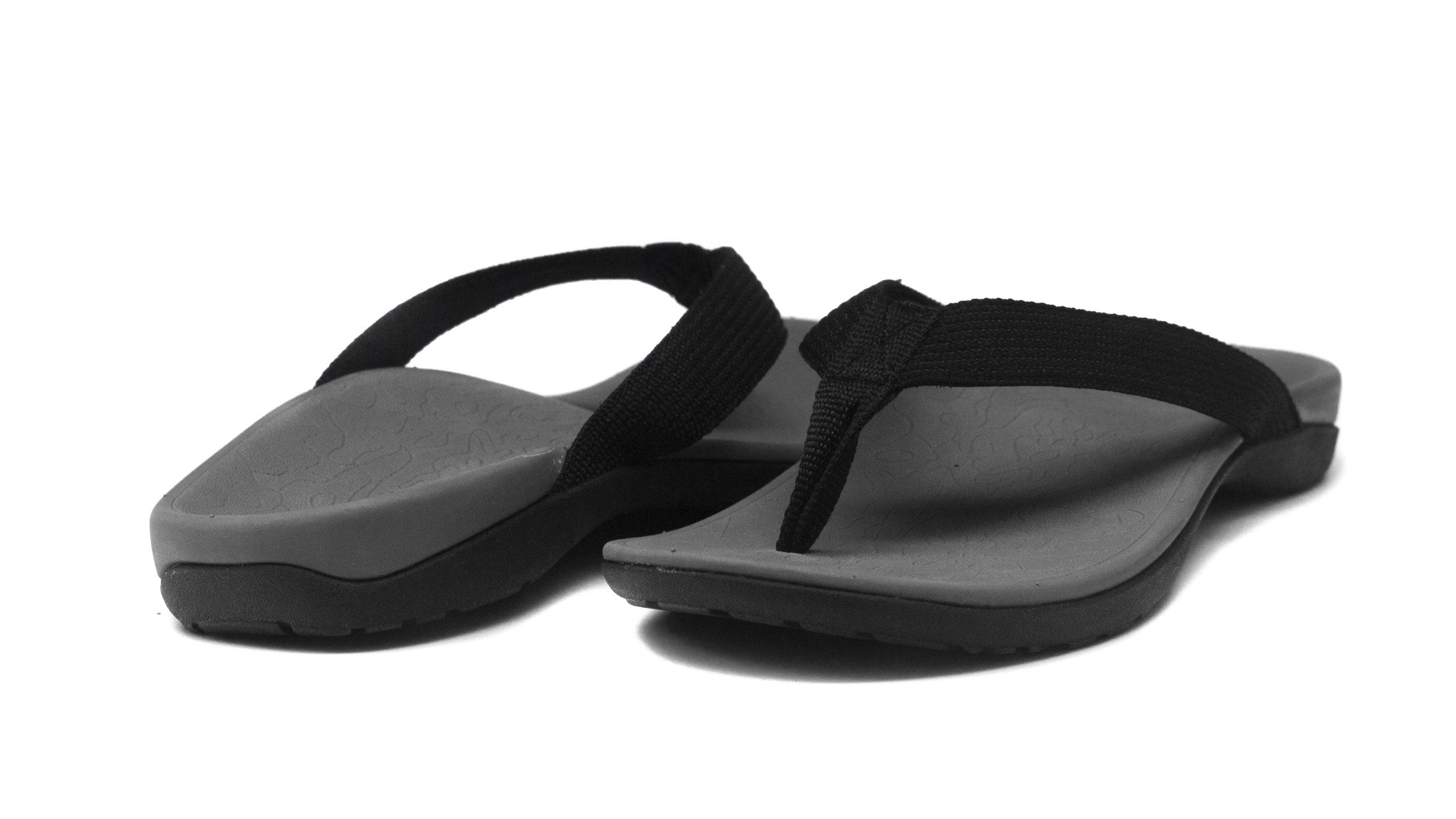Axign Premium Orthotic Flip Flops – Grey w/ Black Strap