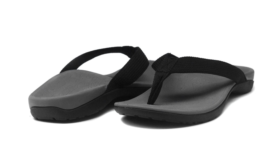 Axign Premium Orthotic Flip Flops – Grey w/ Black Strap