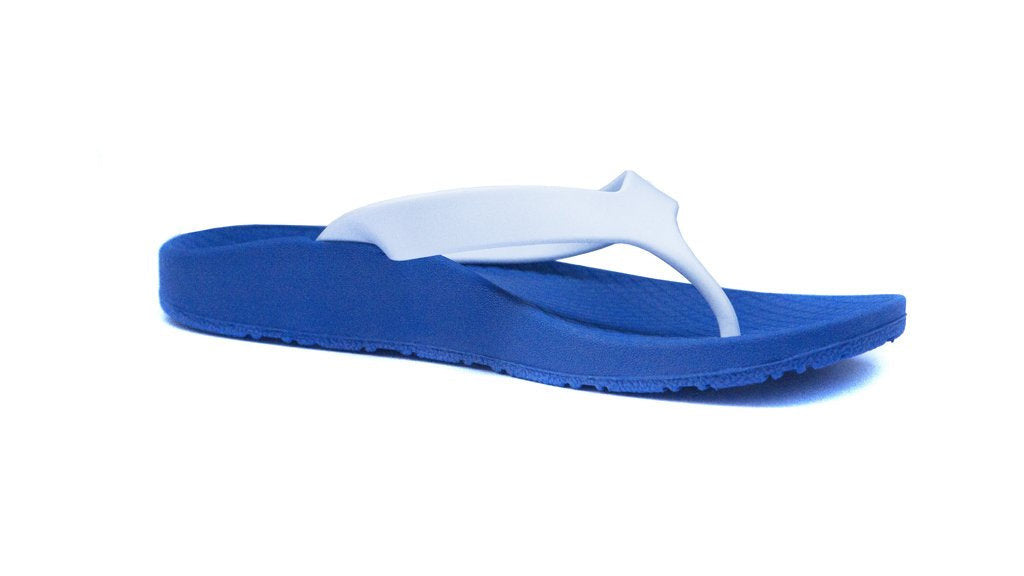 Archline Kids Orthotic Flip Flops – Blue/White